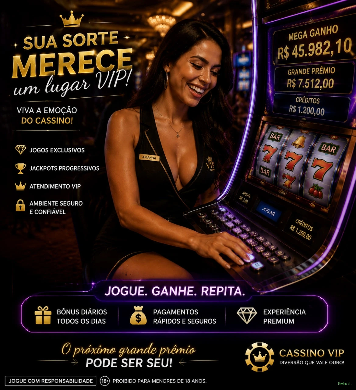 Conta 9nbet sincronizada site e app